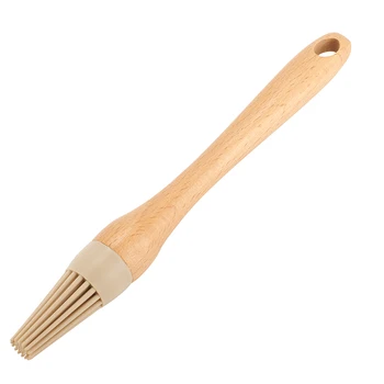 FUTIAN BBQ and Pastry Brush with Silicon Brush Wood Handle for Covering Food