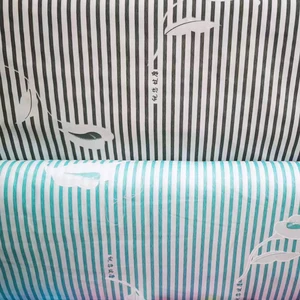 Premium Smooth Stretchable Striped Fabric Fade Resistant Wrinkle Free Washable Stylish Decorative Stripe Fabric