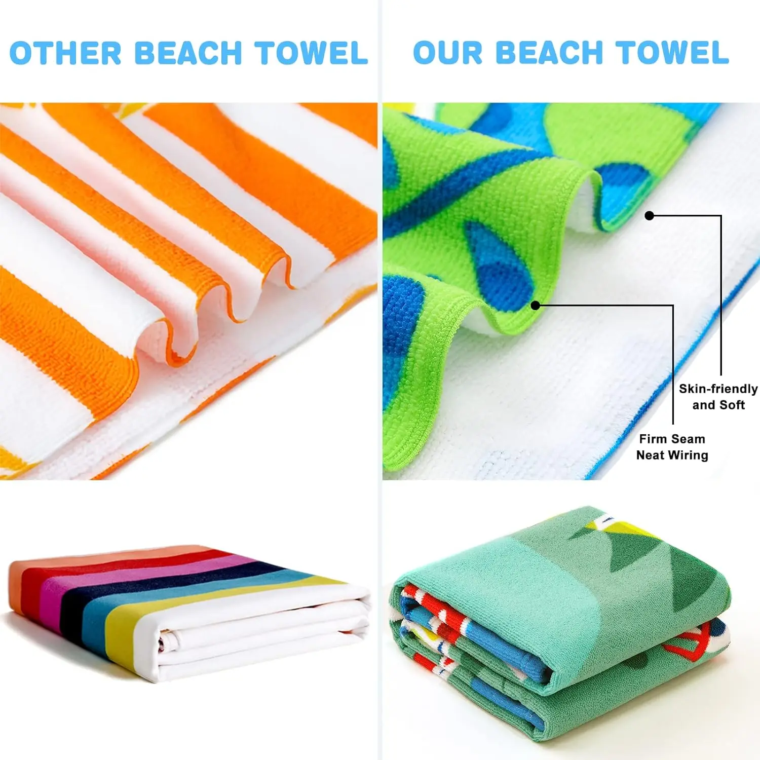 Wholesale Quick Dry Sand Free Beach Custom Towel Micrfober Solid