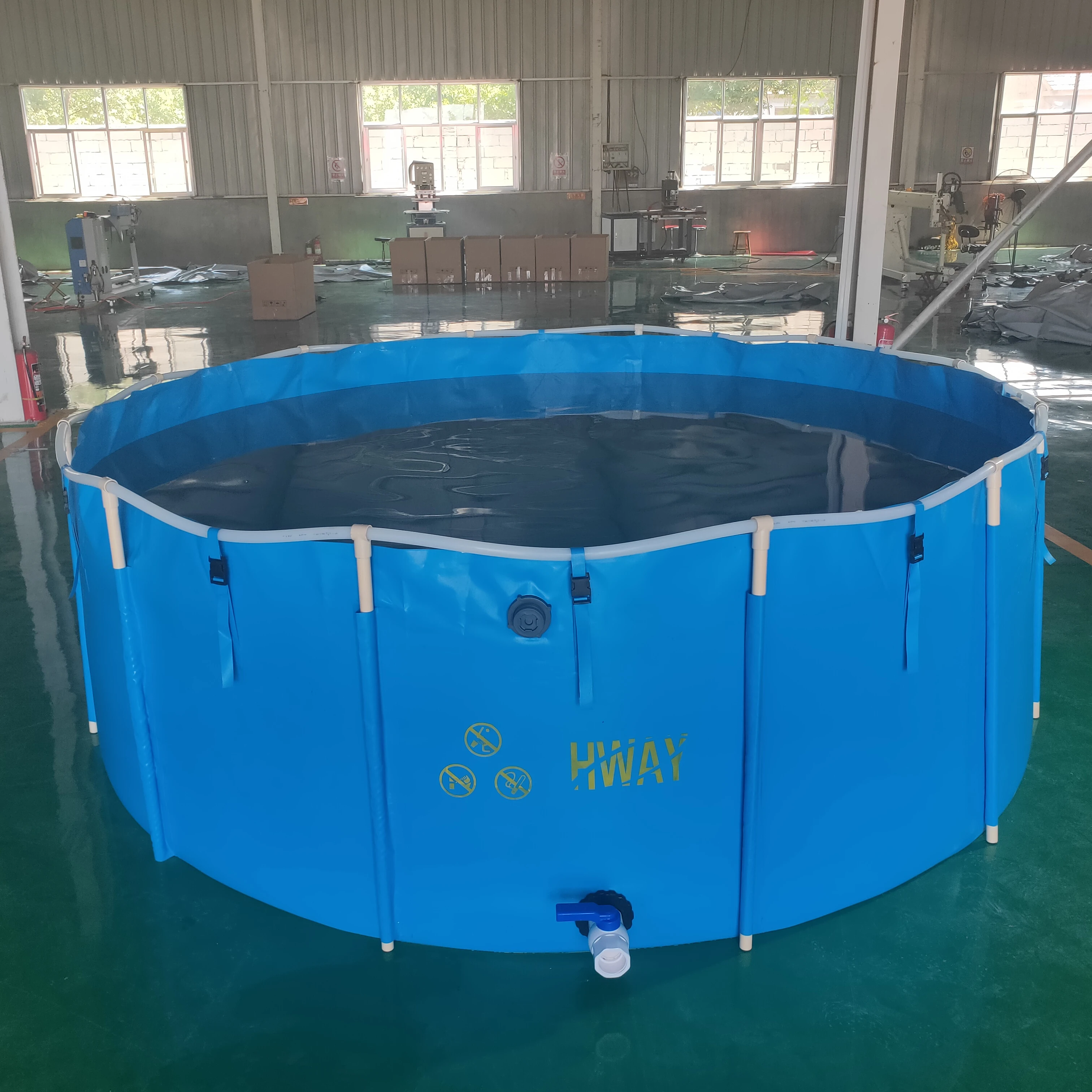 Customized Out Door PVC 700-42000 Liter Fish Pond Collapsible Round  Scaffold Fish Farming Ponds