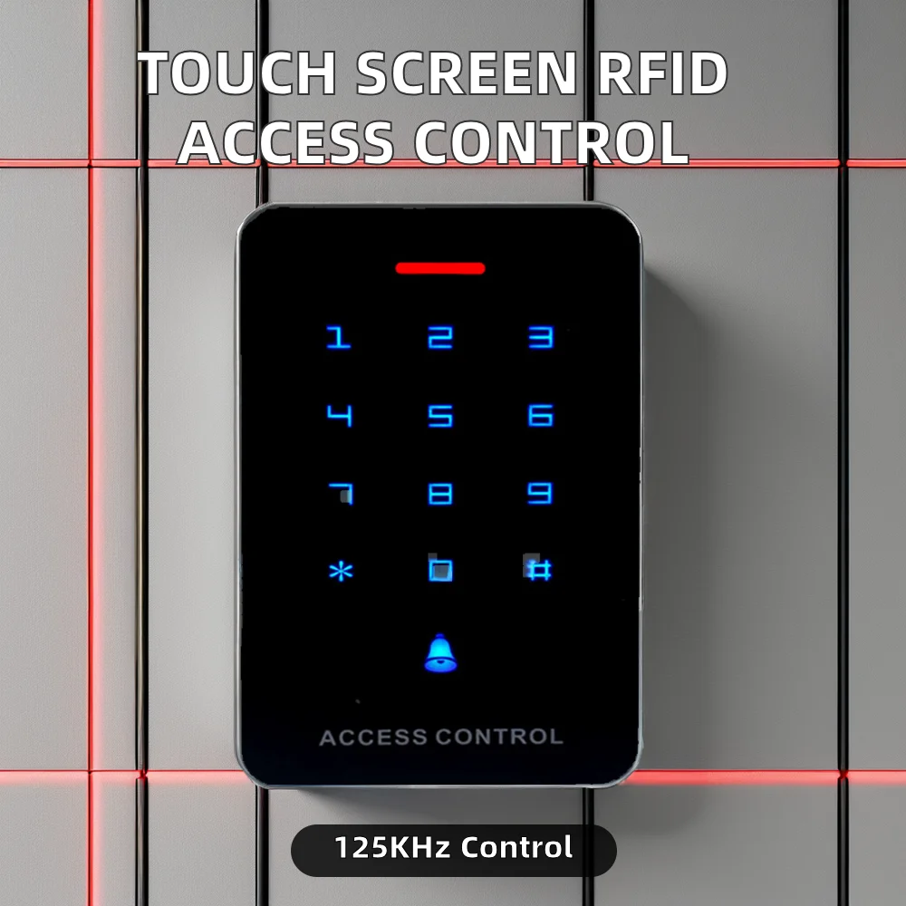 Customizable 1000 Users Key/Touch Screen Password Access Control Reader 125khz/13.56Mhz RFID Single Door With Logo Reset Feature