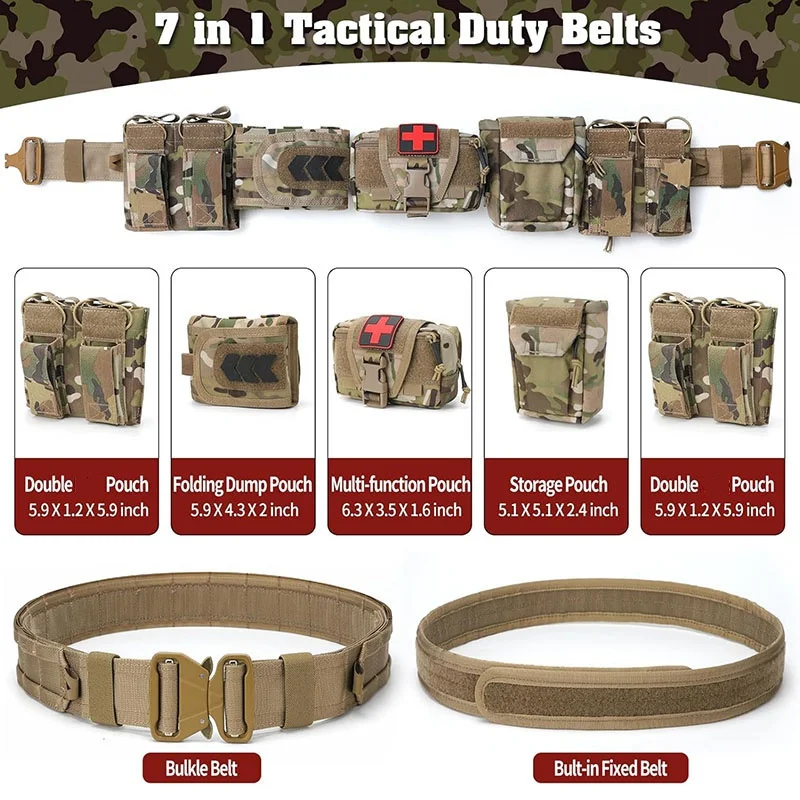 High Density Material Adjustable Outdoor Multifunctional Pockets Quick Release Tactical Heavy Duty Sport Enthusiasts Belt