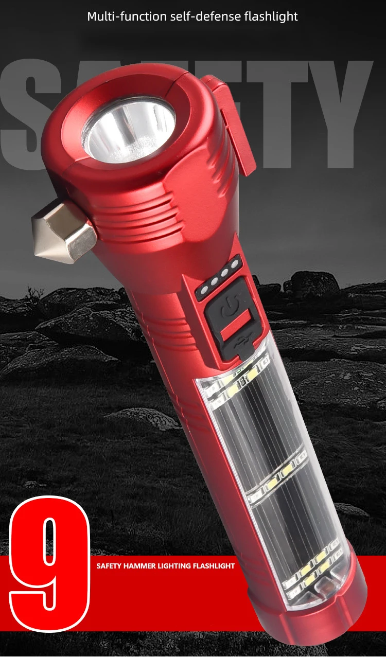 Led Car Flashlight Car Flashlight with Solar Power - Bright LED Emergency Light