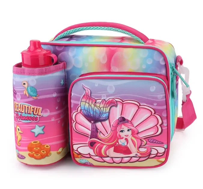 Мультяшная Детская сумка для обеда изолированная студентов школы путешествий кемпинга