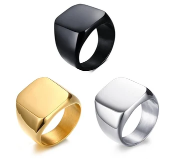 Customized Logo Free Men's Stainless Steel Three Colors High Polished Cheap Wholesale Rings