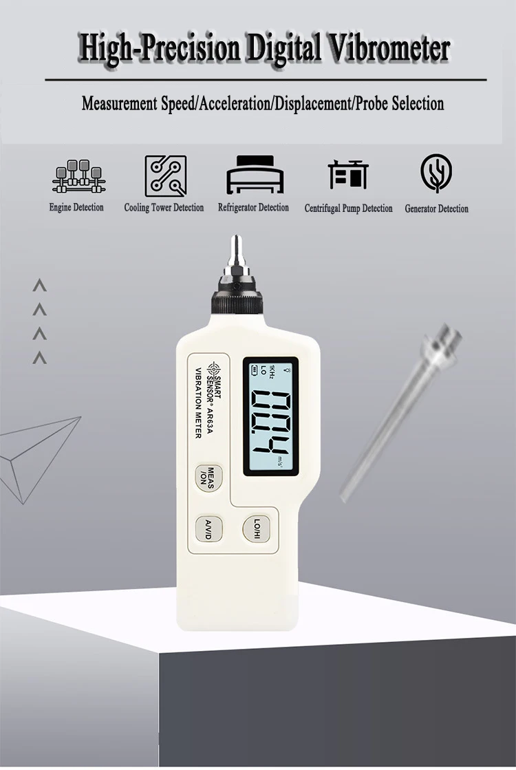 Smart Sensor AR63A Professional Vibration Analyzer High Precision Handheld Digit