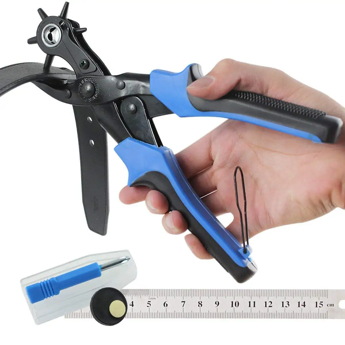 1pc,Leather Hole Punch Leather Tools Multifunctional Ordinary Carbon Steel  Belt Puncher Punching Tool Belt Hole Puncher Crafts Tool