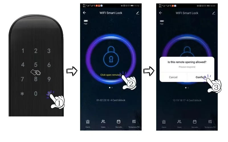 Grade C Lock Cylinder Smart Door Lock with 2 Years Warranty and 30-90mm Door Thickness