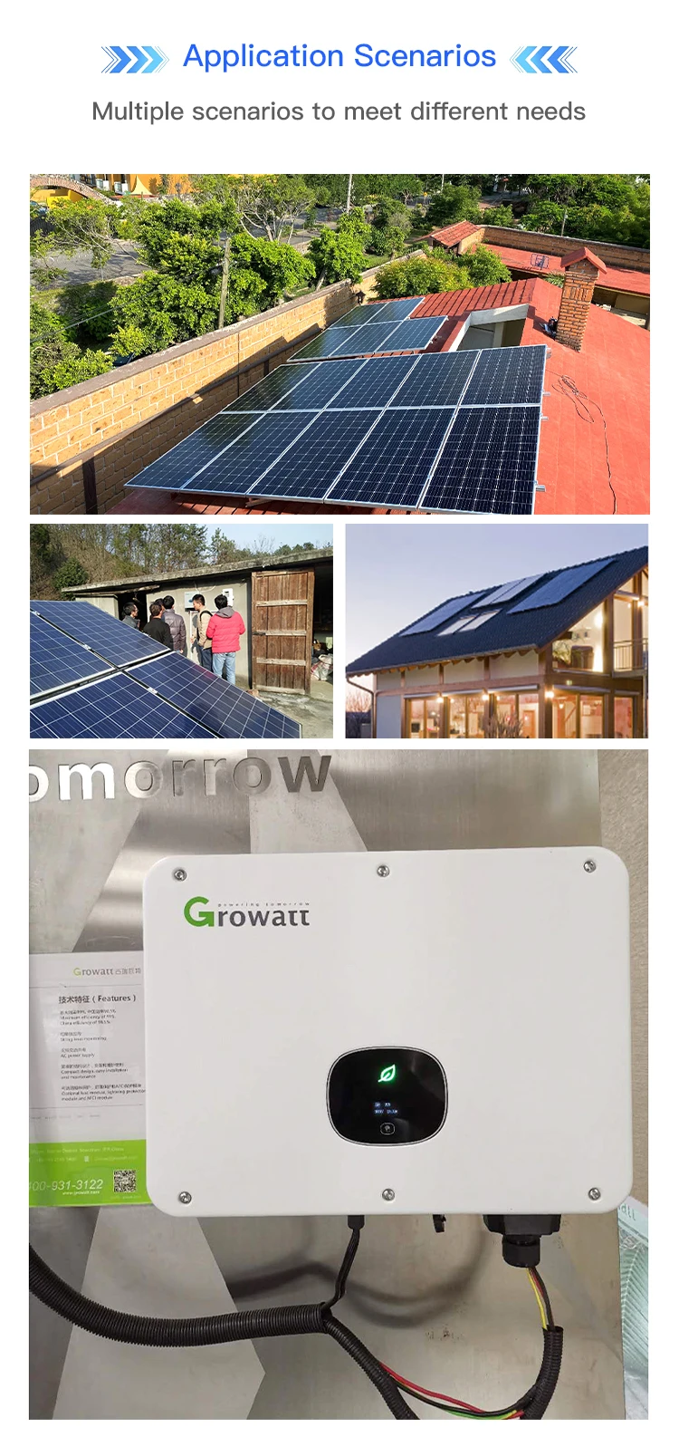 Growatt 3 Phase 5g On Grid Inverter 22kw 25kw 33kw 36kw Ongrid Solar ...