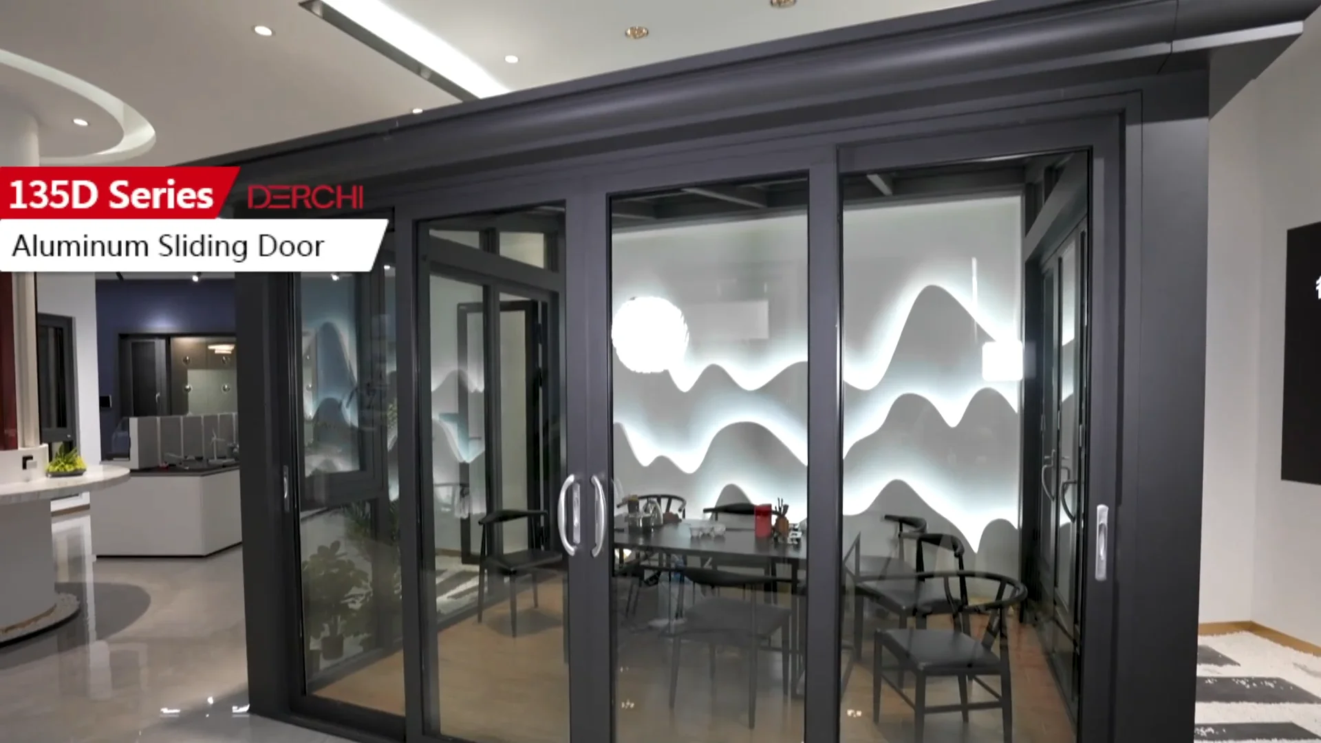 Three Track Aluminum Frame Sliding Doors California Tinted Sliding