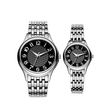 Classic Men and Women Couple Watches for Lovers Full Stainless Steel Japanese Quartz Waterproof Watch Luxury Business HandWatch