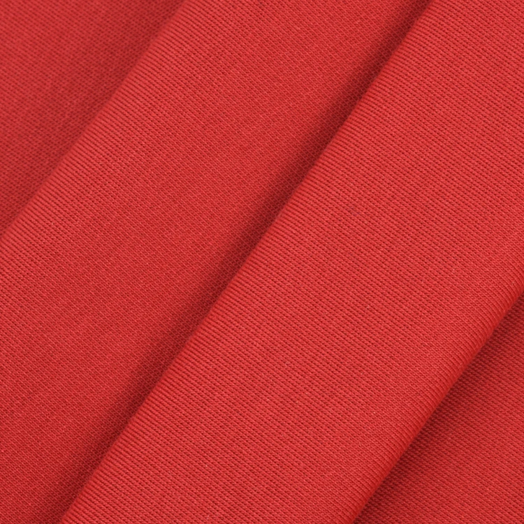 40s Red Interlock Cotton Interlock Modal Fabric Knitted
