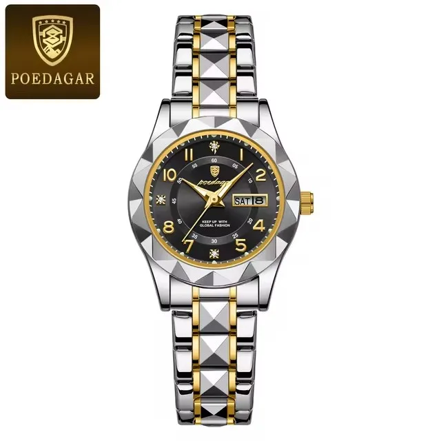 POEDAGAR Luxury Women's Watches Waterproof Luminous Date Week Ladies Watch for Female Qu aperçu 13
