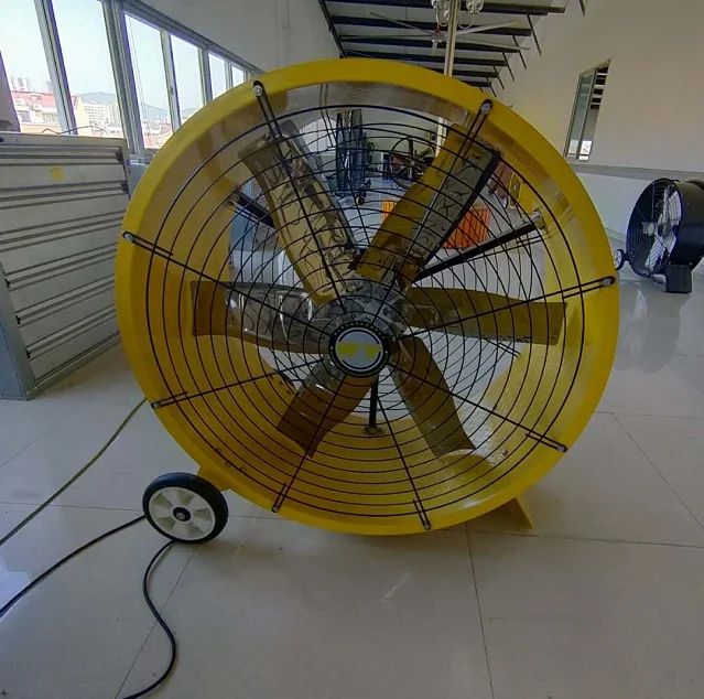 Commercial Moveable High Power Rolling Gym Greenhouse Floor Stand Ventilation Exhaust Drum Fan