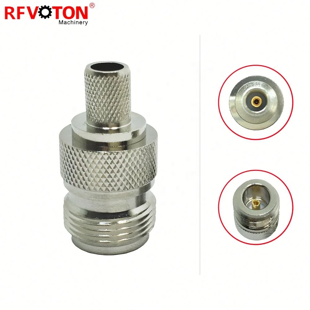 Prix d'usine : câble RG6 avec connecteur RF femelle N, à sertir droit, convertisseur, connecteur en laiton et cuivre, impédance 50 ohms, conforme à la directive RoHS