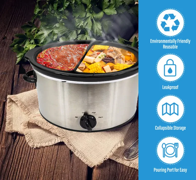 Kitchen 2 In 1 6 Qt Resistant Bpa Free Reusable Silicone Insert