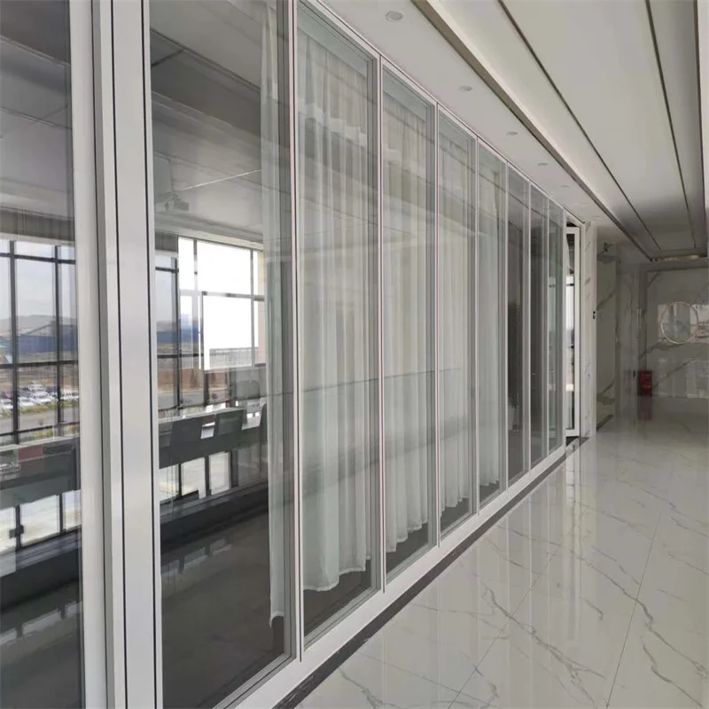 Luxury Retail Store Double Glass Partition | 108mm Wall Thickness Flat Aluminum Frame + Steel Keel factory