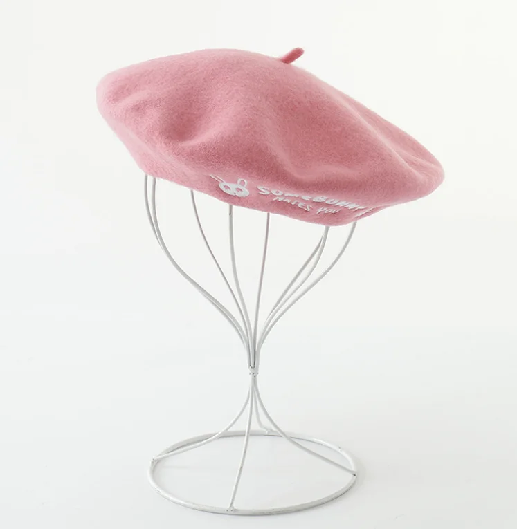 
Модный берет с вышивкой на заказ, оптовая продажа, женский шерстяной фетровый военный берет для девочек 