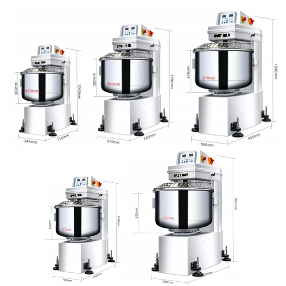 Commercial 15kg Pizza Spiral Dough Mixer Machine Snack Food Factory