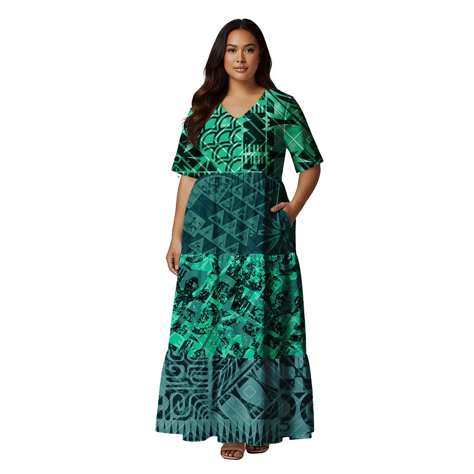 samoan formal dresses Elegant Puletasi Designs Island Women's Dress Evening Hawaiian Casual Beach Vacation Tropical Women Dress BFCM-US-Tier2