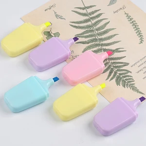 New Promotional Simple Shape Aesthetic 4Piece Colors Flat Shape Toe Highlighter Pens