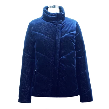 2023 new  women  Autumn and winter  lurex stretched velvet quilted padded casual luxury  jacket custom logo OEM ODM