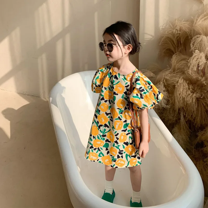 Girls' Dress New Summer Korean Version Idyllic Style Children's