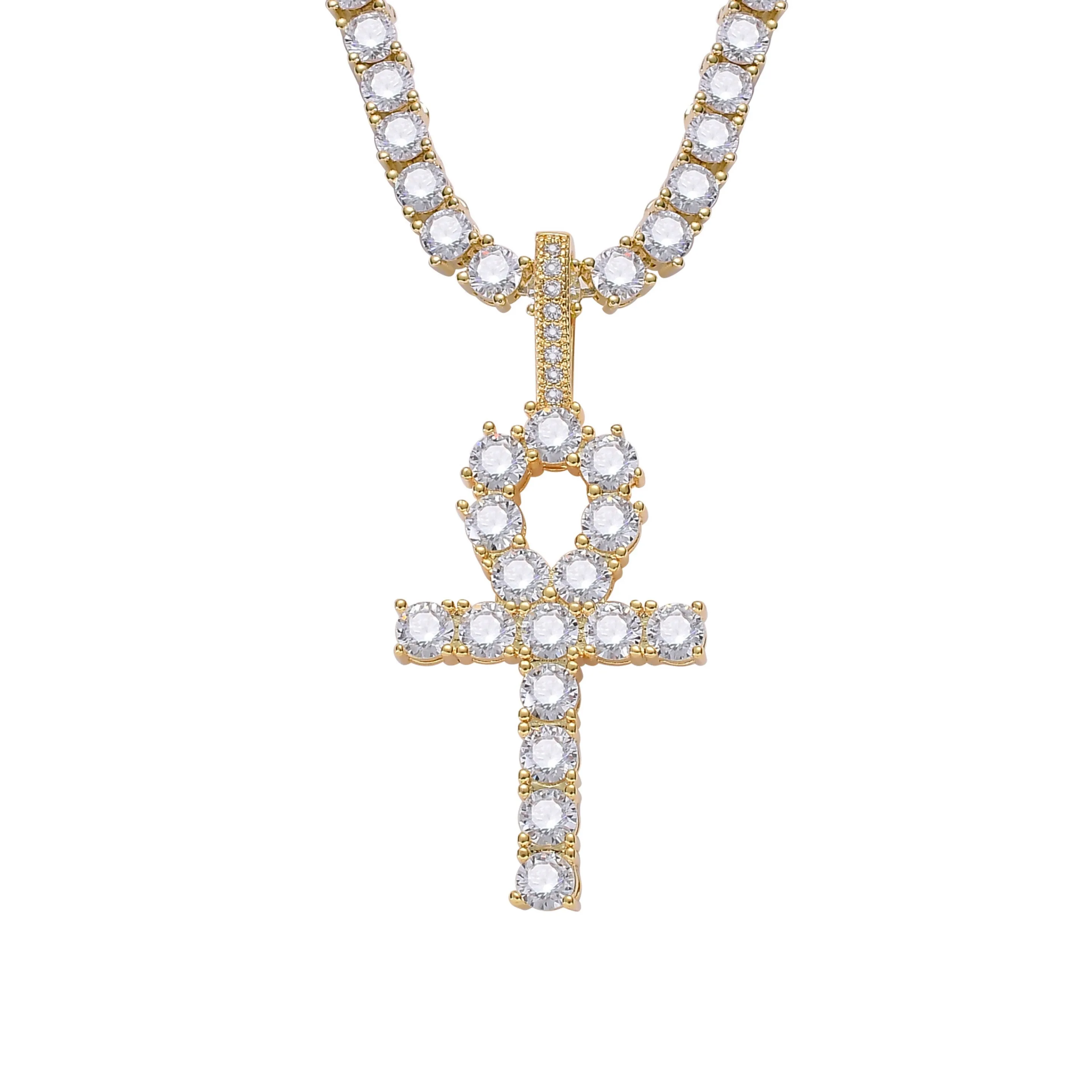Hip Hop Ankh Cross Pendant Necklace 