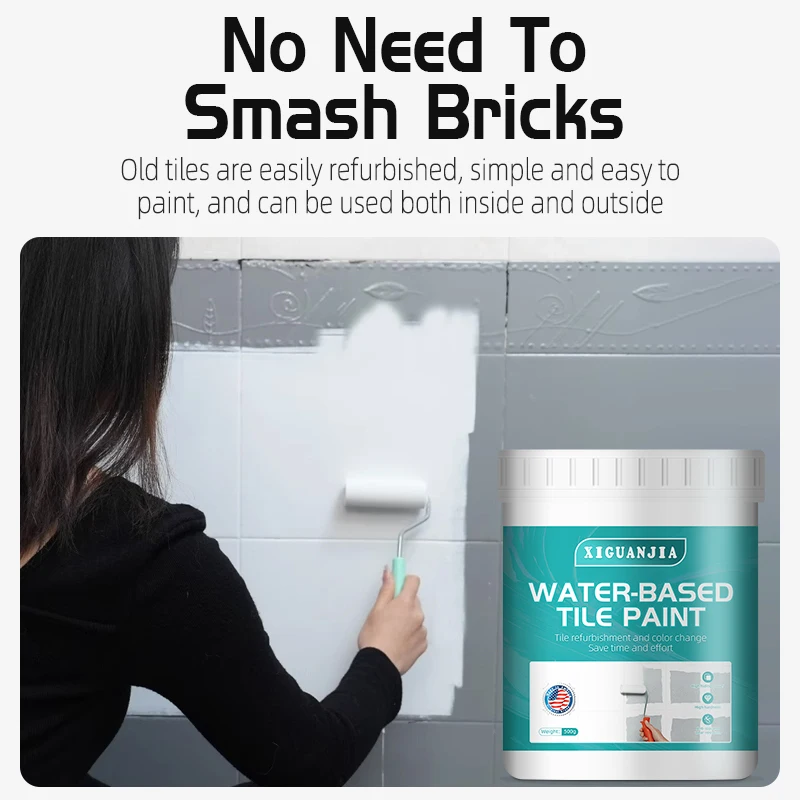 Three-in-One Bathroom Tile Paint Special Waterproof Epoxy for Renovating Old Floor Tiles Marble Easy Application with Brush