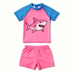 Oeko Tex Custom Baby Boy comfort Repreve Eco-Friendly Breathable Soft 2-Piece Short Sleeve Summer Swim Suit