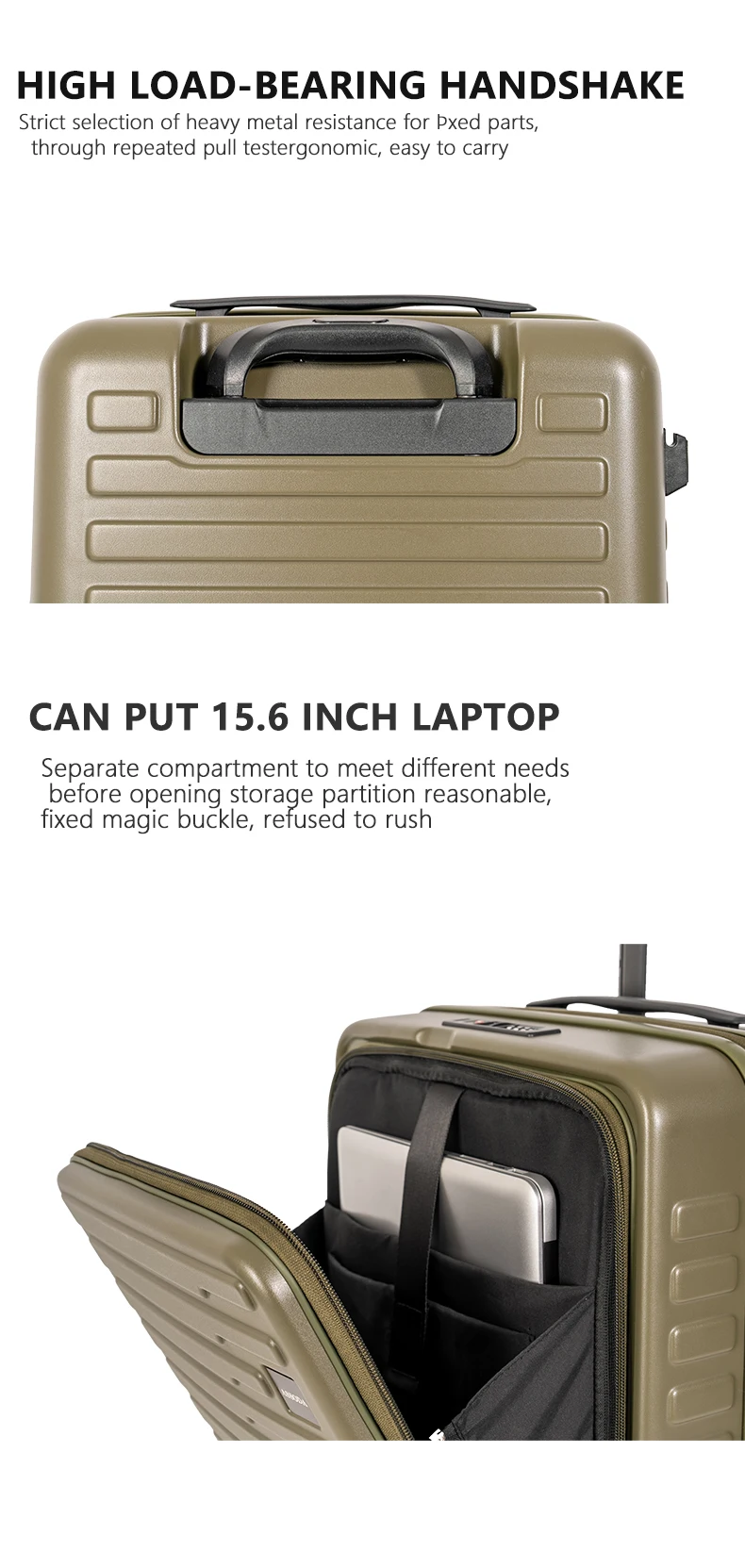 Custom Design Expandable Pc Luggage Carry On Front Pocket Laptop Cabin