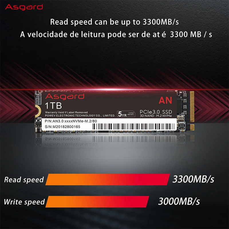 Asgard – disque dur interne SSD, M.2, 1 to, 2 to, NVMe, 2280 Pcle