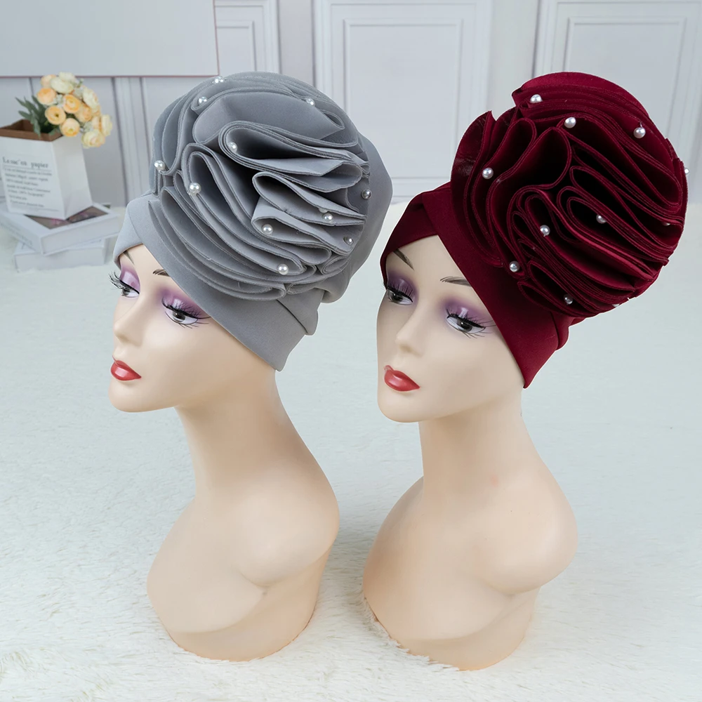 2022 New Designs Arab Head Scarf Wrap Cover Headscarf Big Flower Muslim