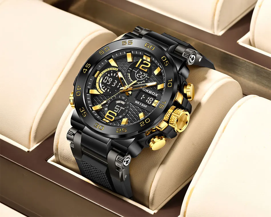 FOXBOX FB0033 Digital Sport Watch for Men Fashion Outdoor Watch Men Top Brand Luxury Waterproof Chronograph Relogio Masculino