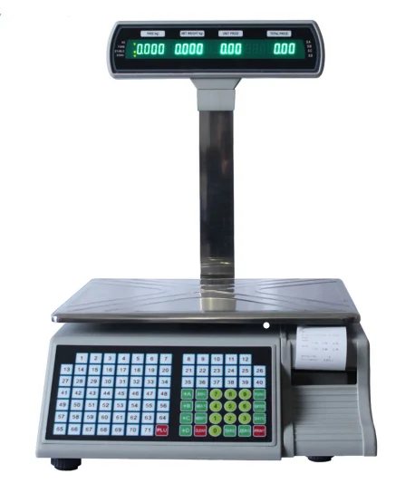 Digital Supermarket Weighing Scale Printer Price Computing Butcher Meat  Barcode Print Scales Label Steel 3kg/6kg/15kg/30kg