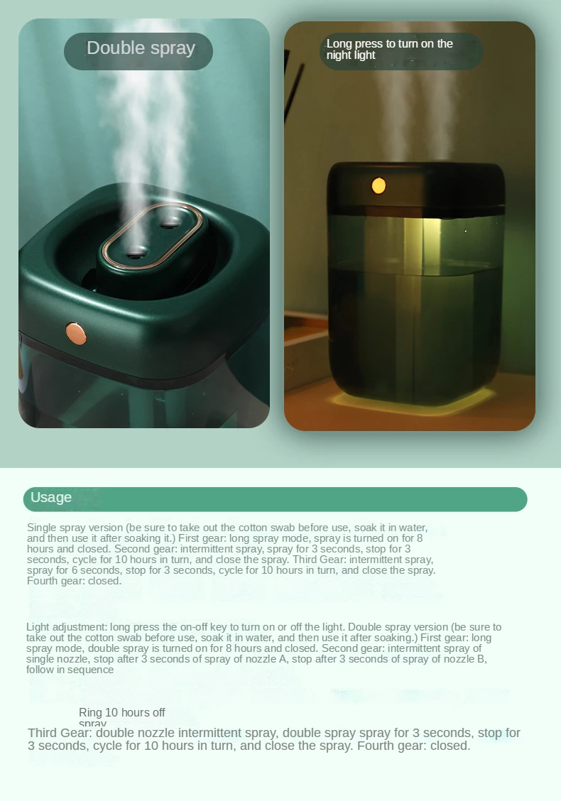 Mini Ultrasonic Atomizer Air Humidifier for Home Hotel