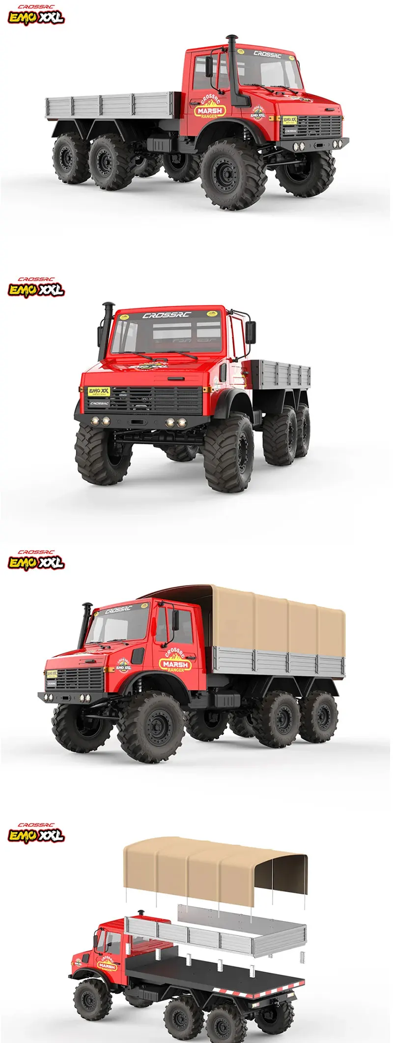 CROSSRC EMO XX XXL Big Dinosaur Sword Dragon Thunder Dragon 1/6 RC Car Model 4x4 6x6 Climbing Crawler Rally Truck Brushless RTR