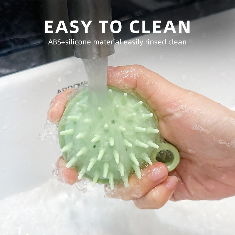 Professional Oval Scalp Exfoliator Detangling Shampoo Massager Comb Wet Dry Hair Brush ABS Silicone Brown Green Hooks Easy Dry Hcfea2c83389344a393f91b5d3807f36dq