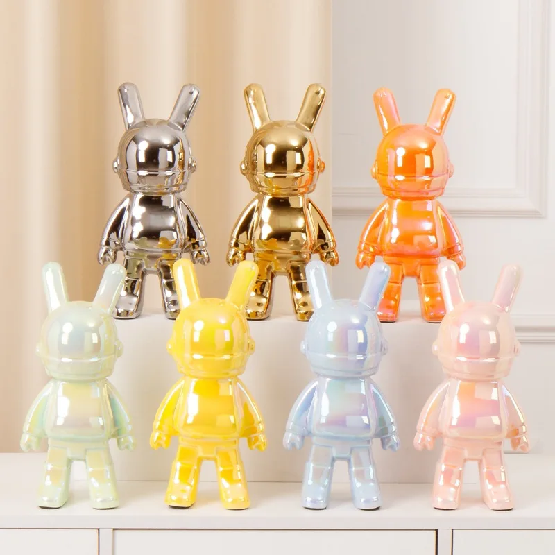 Moonlight Rabbit Electroplated Ornament Tv Cabinet Entryway Cabinet ...