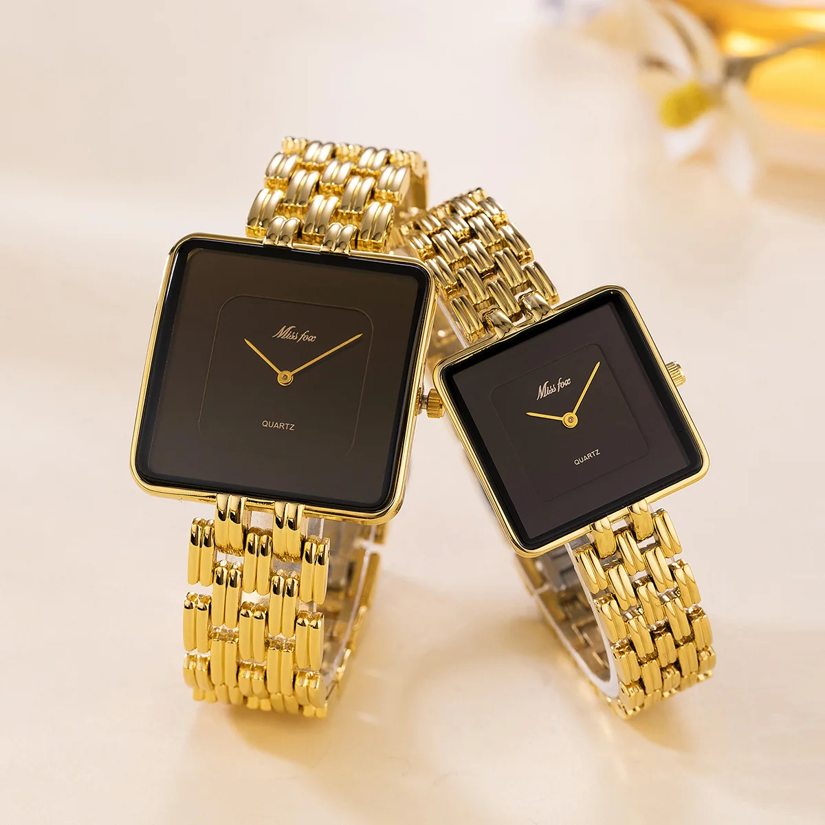 Miss Fox 2177 Fashion Minimalist Business High-End Gold Square 