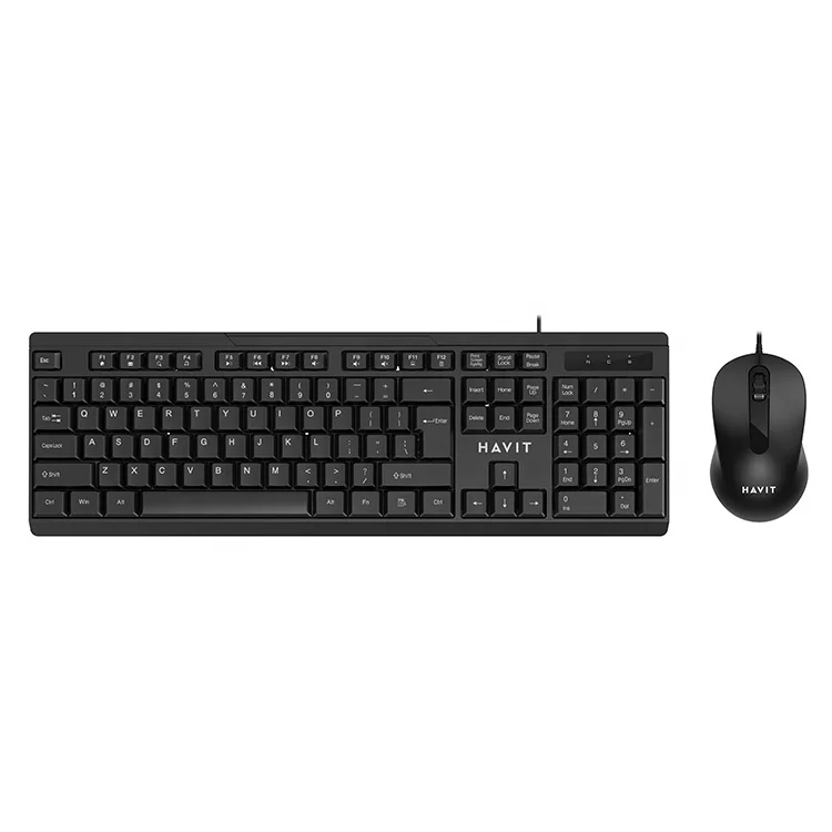 Kb270Cm Havit Oem Office Computer Black Mouse and Keyboard Set Teclado Para Computador Notebook Keyboard Mouse Combos