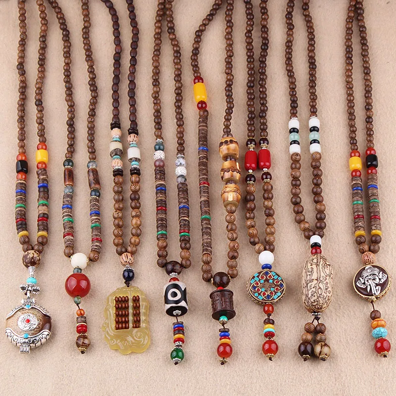 Wholesale Boho Jewelry Men Vintage Nepal Necklace Religion Tribal