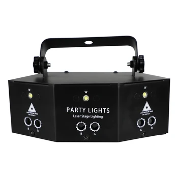 9 Eyes RGBW Disco Laser Light DJ Party Strobe Projector LED Stage Lights With DMX Voice Control