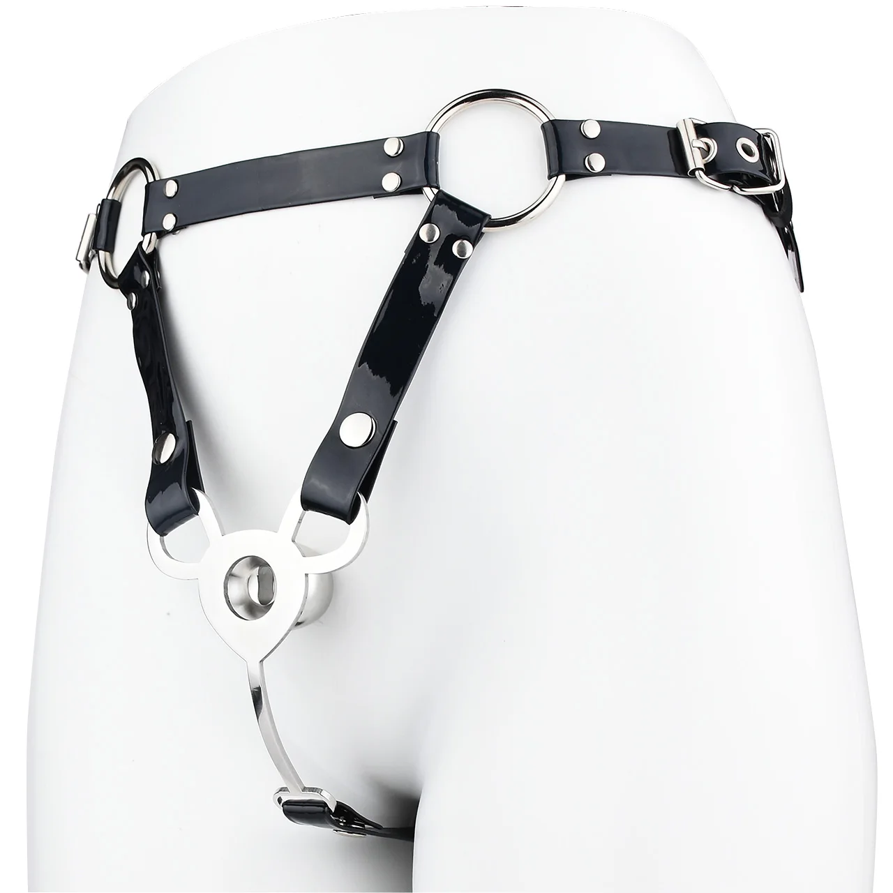 FRRK New Piercing Cock Cage with Three Sizes Waist Belt Urinal Cock Cage for Men Gay Sissy