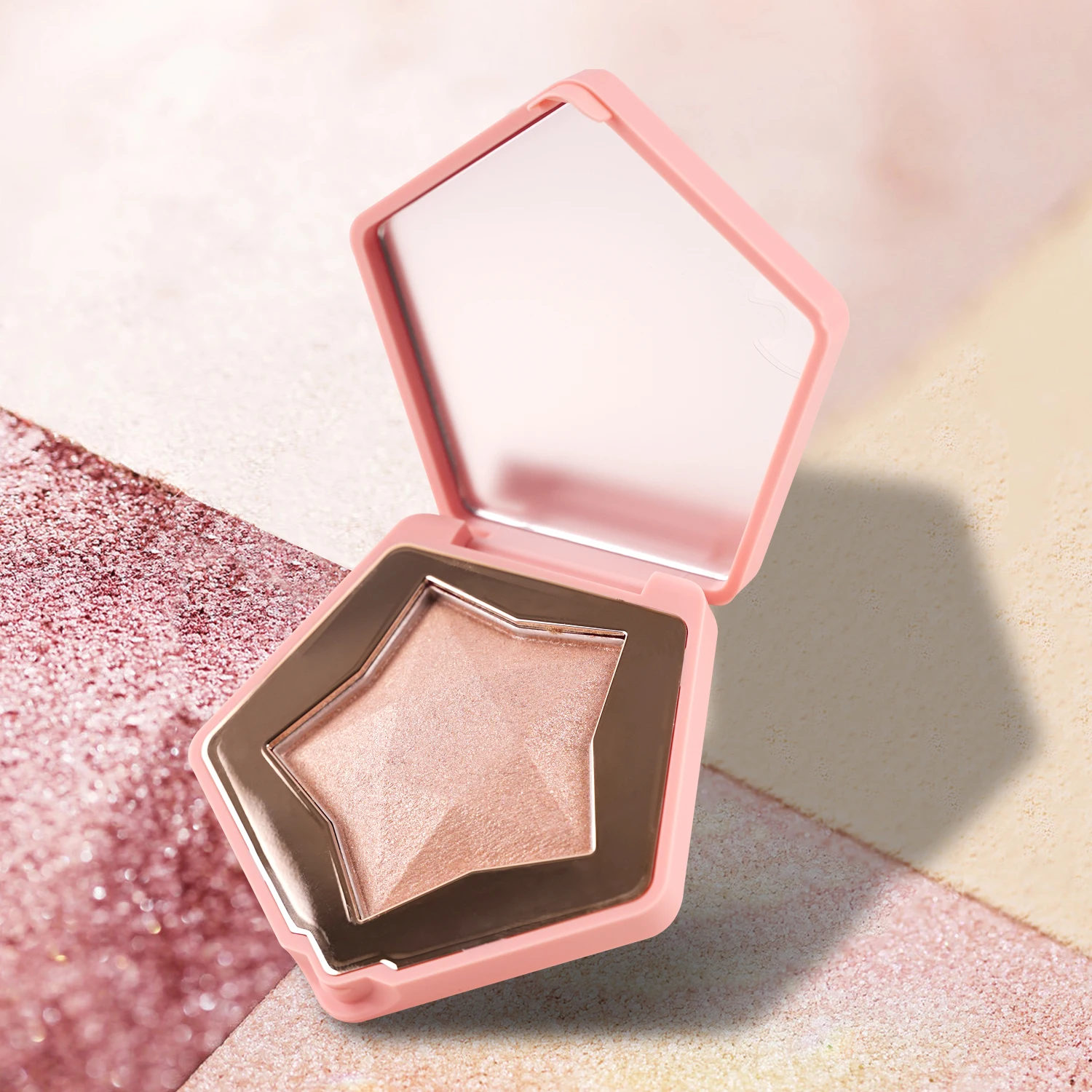 Оптовая продажа, высокое качество, индивидуальный ярлык, нет логотипа, хайлайтер, 3 вида цветов, прессованный Хайлайтер для макияжа