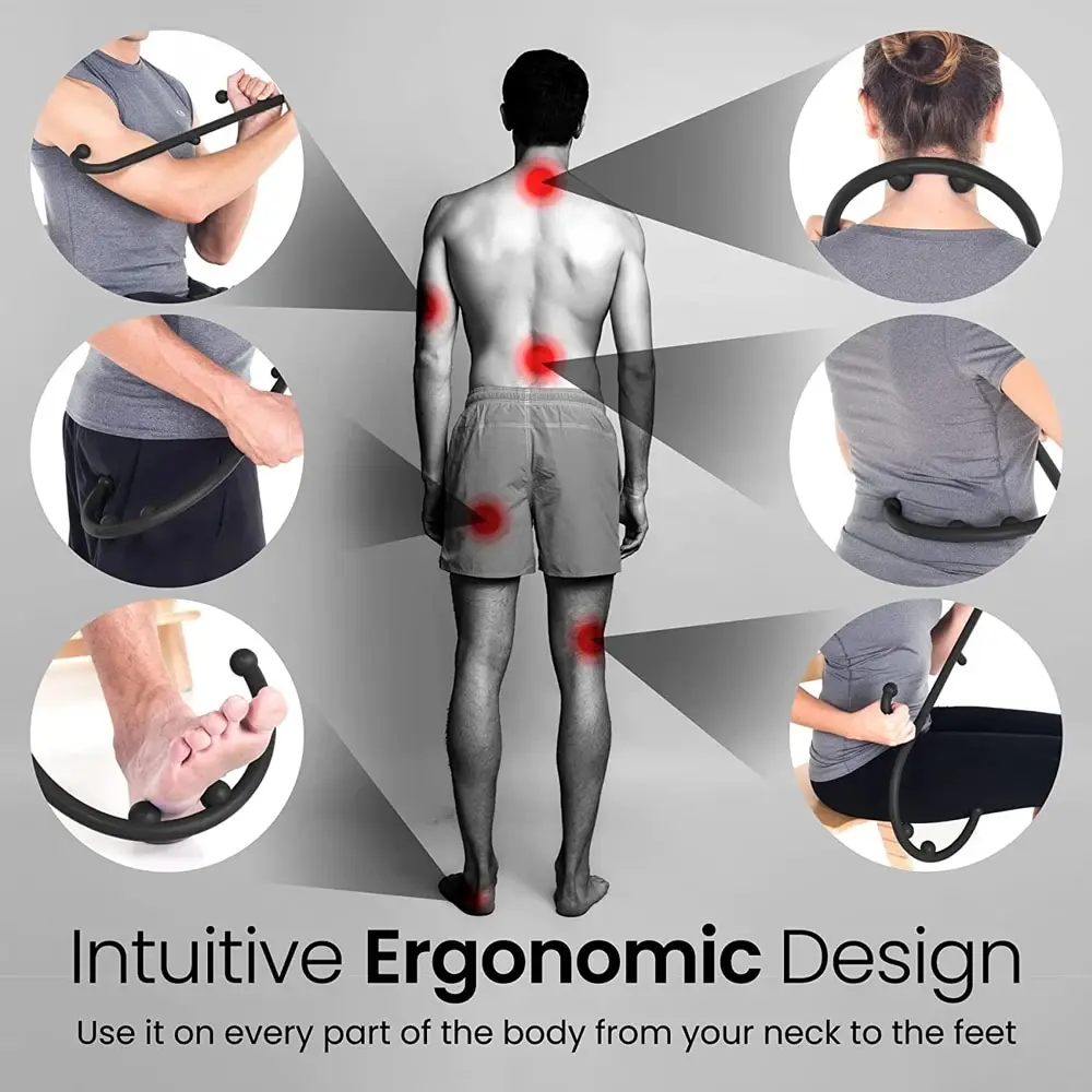 Deep Pressure Handheld Massage Tools Self Massage Stick Trigger Point Massager for Body Muscle Pain Relief