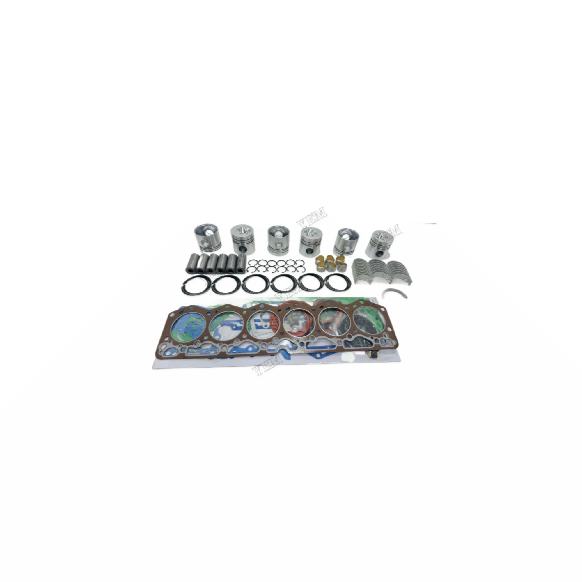 Replaces Rebuild Kit With Cylinder Gasket Kit Piston Rings Bearings Suitable for Komatsu 6D105 Replacement Engine Parts