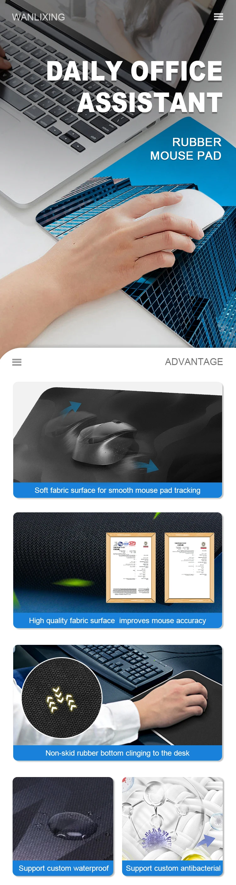 Wholesale Custom Logo Mouse Pad Business Gift Mousepad Mat Ultra