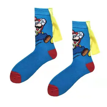 A071 New European and American personality cartoon Mario sews capes men's stockings sports socks