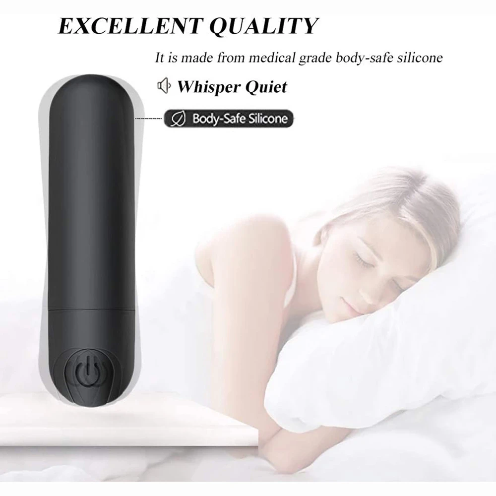 10 Vibration Modes Super Powerful Rechargeable Bullet Vibrator Waterproof Discreet Portable Adult Sex Toy Bullet Vibe